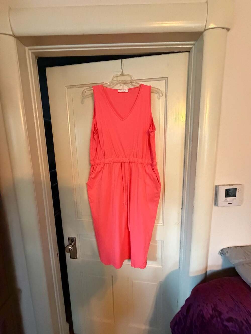 Zenana Coral Sleeveless V-Neck Drawstring Waist Tank Dress CS-3037AB XL